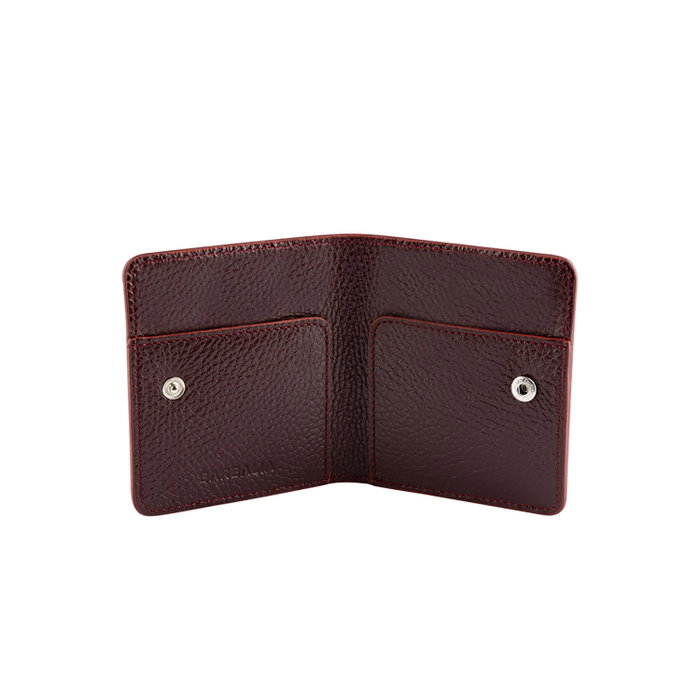 Argenta Cartera Hombre Piel Auténtica Rojo Clarete 10.5x8x2 cm Zoozie Bags